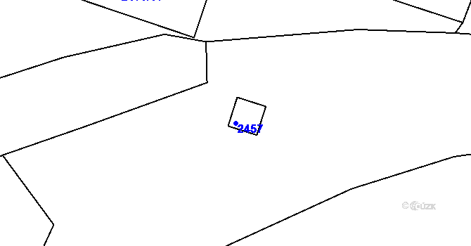 Parcela st. 2457 v KÚ Lovosice, Katastrální mapa