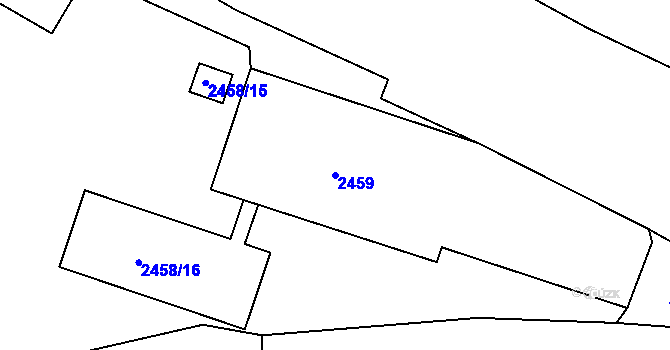 Parcela st. 2459 v KÚ Lovosice, Katastrální mapa