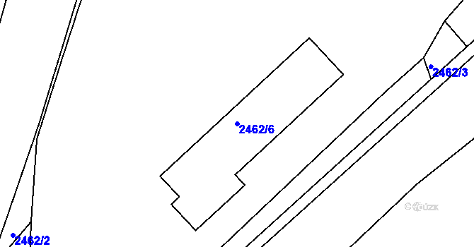 Parcela st. 2462/6 v KÚ Lovosice, Katastrální mapa