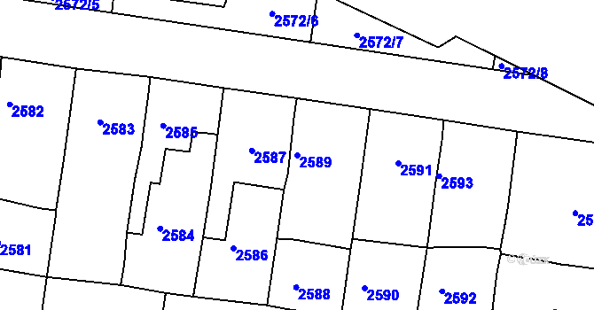 Parcela st. 2589 v KÚ Lovosice, Katastrální mapa