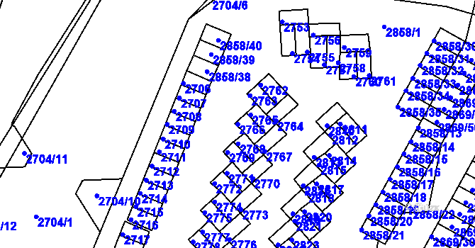 Parcela st. 2766 v KÚ Lovosice, Katastrální mapa