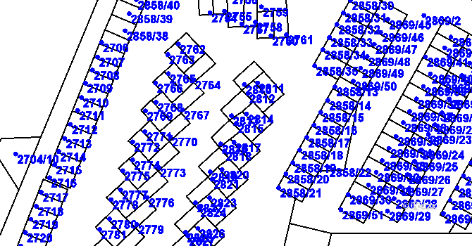 Parcela st. 2815 v KÚ Lovosice, Katastrální mapa