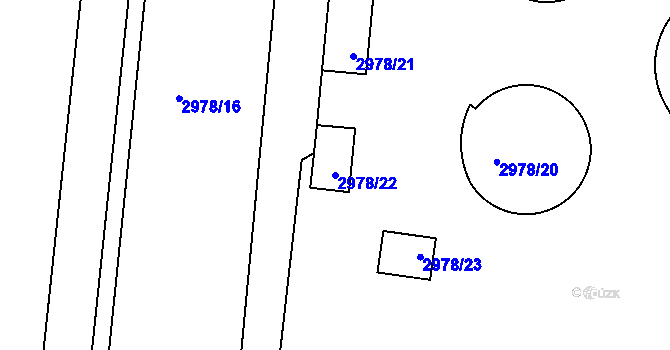 Parcela st. 2978/22 v KÚ Lovosice, Katastrální mapa