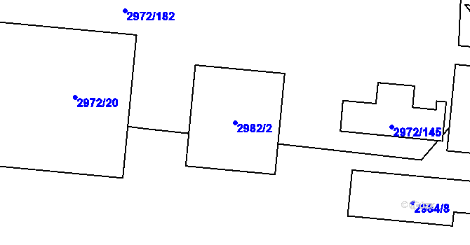 Parcela st. 2982/2 v KÚ Lovosice, Katastrální mapa