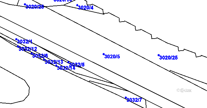 Parcela st. 3020/5 v KÚ Lovosice, Katastrální mapa