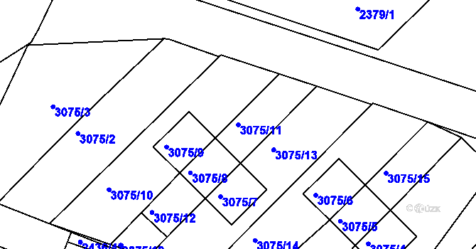 Parcela st. 3075/11 v KÚ Lovosice, Katastrální mapa