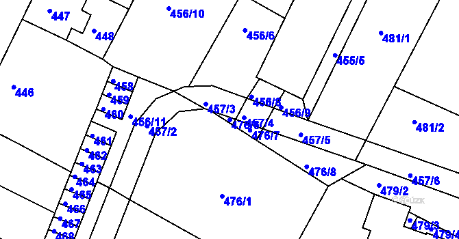 Parcela st. 476/6 v KÚ Lovosice, Katastrální mapa