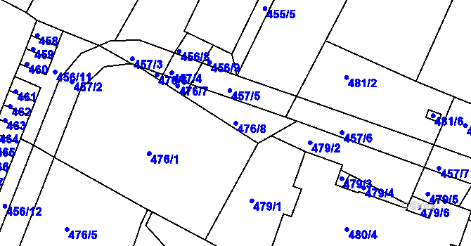 Parcela st. 476/8 v KÚ Lovosice, Katastrální mapa