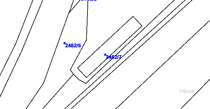 Parcela st. 2462/7 v KÚ Lovosice, Katastrální mapa