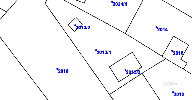 Parcela st. 2013/1 v KÚ Lovosice, Katastrální mapa