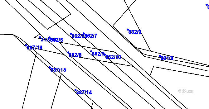 Parcela st. 862/10 v KÚ Lovosice, Katastrální mapa