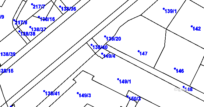 Parcela st. 149/4 v KÚ Lovosice, Katastrální mapa