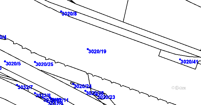 Parcela st. 3020/19 v KÚ Lovosice, Katastrální mapa