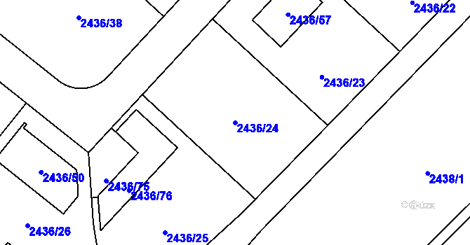 Parcela st. 2436/24 v KÚ Lovosice, Katastrální mapa