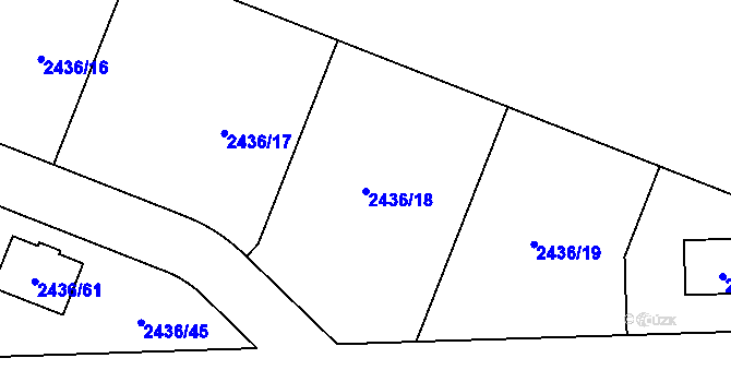 Parcela st. 2436/18 v KÚ Lovosice, Katastrální mapa
