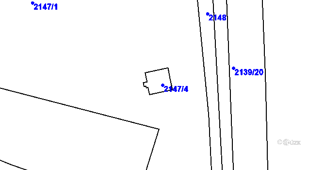 Parcela st. 2147/4 v KÚ Lovosice, Katastrální mapa