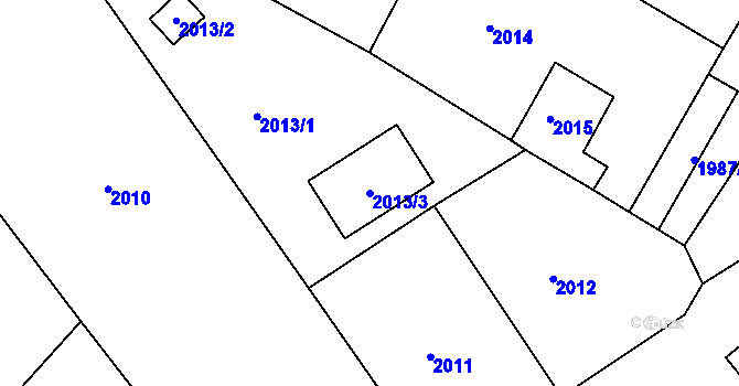 Parcela st. 2013/3 v KÚ Lovosice, Katastrální mapa