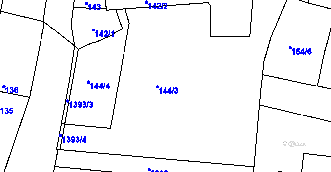 Parcela st. 144 v KÚ Lštění nad Zubřinou, Katastrální mapa
