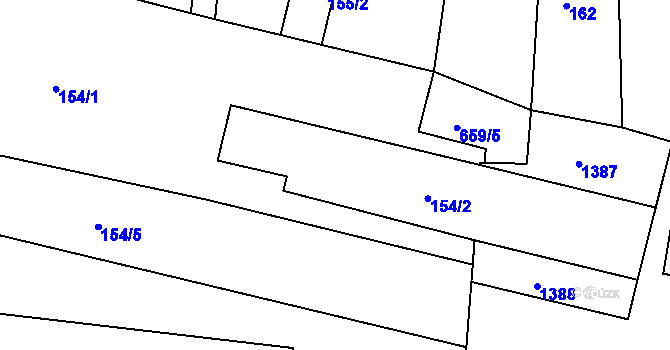 Parcela st. 154/2 v KÚ Lštění nad Zubřinou, Katastrální mapa