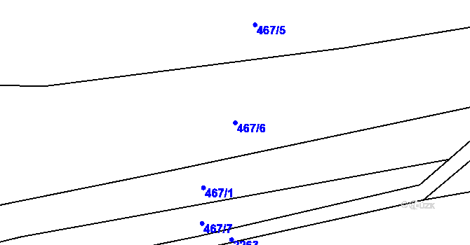 Parcela st. 467/6 v KÚ Lštění nad Zubřinou, Katastrální mapa