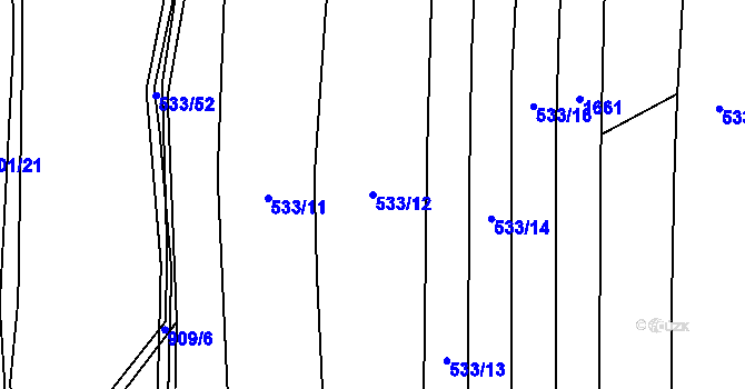 Parcela st. 533/12 v KÚ Lštění nad Zubřinou, Katastrální mapa