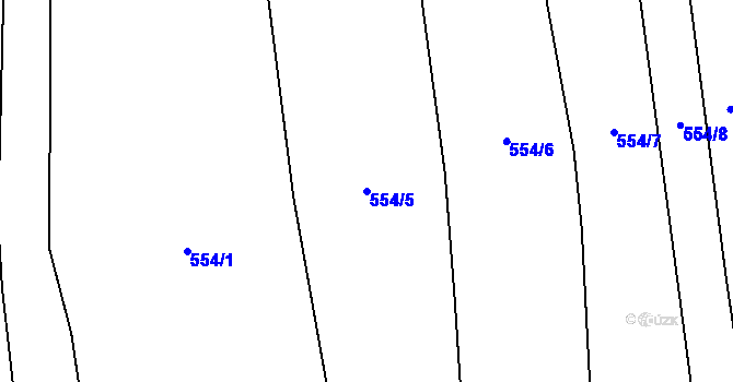 Parcela st. 554/5 v KÚ Lštění nad Zubřinou, Katastrální mapa