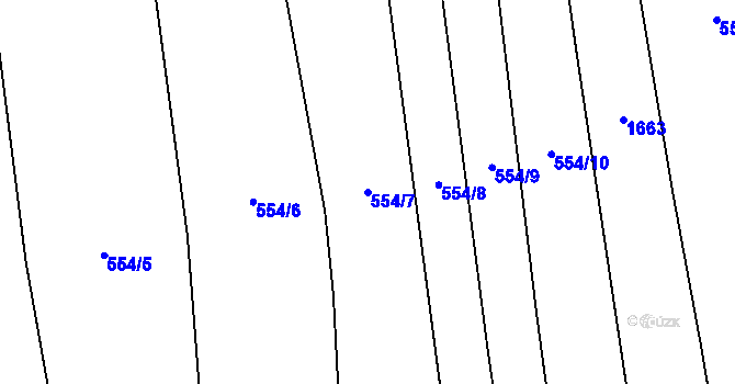 Parcela st. 554/7 v KÚ Lštění nad Zubřinou, Katastrální mapa
