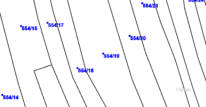 Parcela st. 554/19 v KÚ Lštění nad Zubřinou, Katastrální mapa