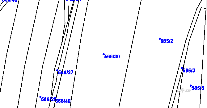 Parcela st. 566/30 v KÚ Lštění nad Zubřinou, Katastrální mapa