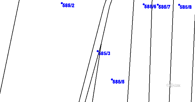 Parcela st. 585/3 v KÚ Lštění nad Zubřinou, Katastrální mapa