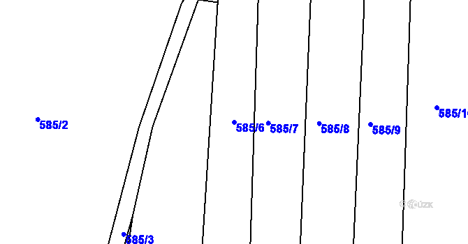 Parcela st. 585/6 v KÚ Lštění nad Zubřinou, Katastrální mapa
