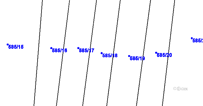 Parcela st. 585/18 v KÚ Lštění nad Zubřinou, Katastrální mapa