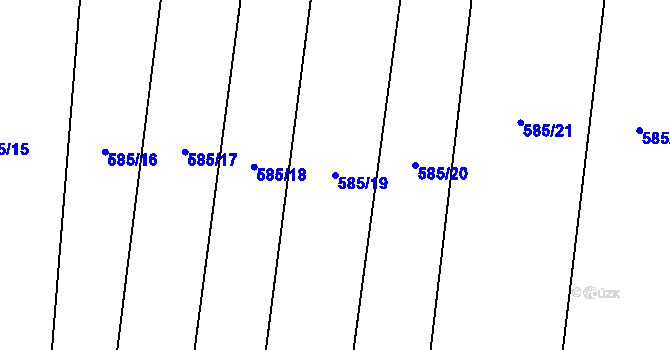 Parcela st. 585/19 v KÚ Lštění nad Zubřinou, Katastrální mapa
