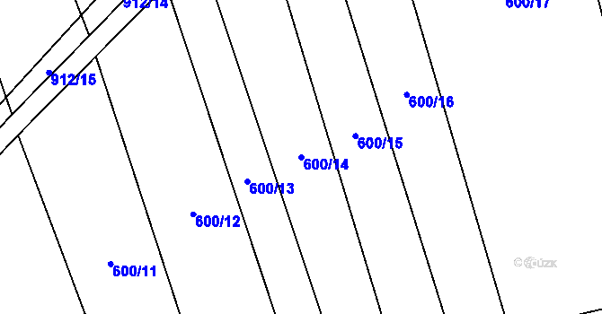 Parcela st. 600/14 v KÚ Lštění nad Zubřinou, Katastrální mapa
