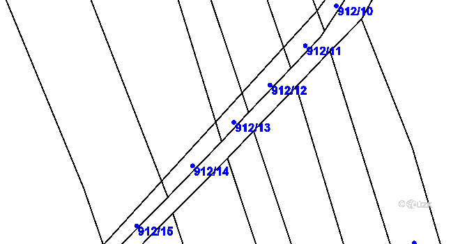 Parcela st. 912/13 v KÚ Lštění nad Zubřinou, Katastrální mapa