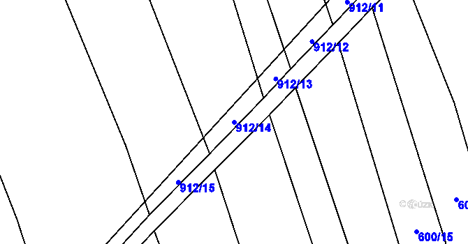 Parcela st. 912/14 v KÚ Lštění nad Zubřinou, Katastrální mapa