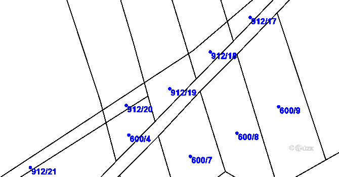 Parcela st. 912/19 v KÚ Lštění nad Zubřinou, Katastrální mapa