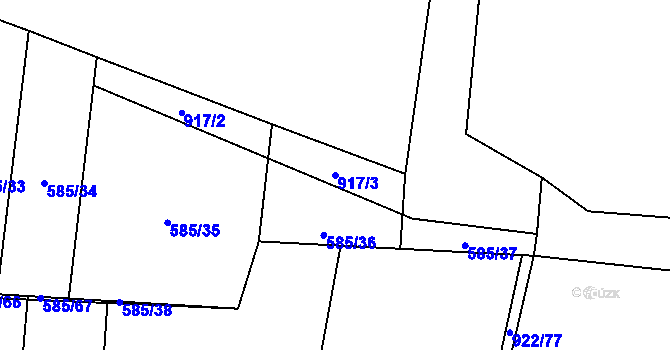 Parcela st. 917/3 v KÚ Lštění nad Zubřinou, Katastrální mapa