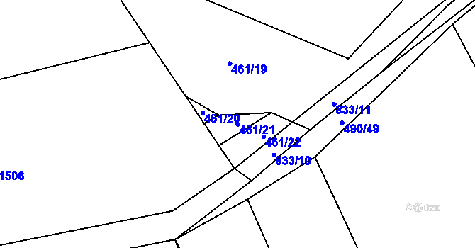 Parcela st. 461/21 v KÚ Lštění nad Zubřinou, Katastrální mapa