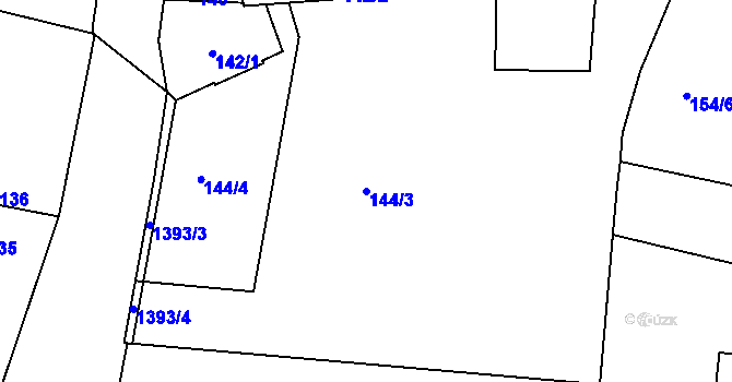 Parcela st. 144/3 v KÚ Lštění nad Zubřinou, Katastrální mapa