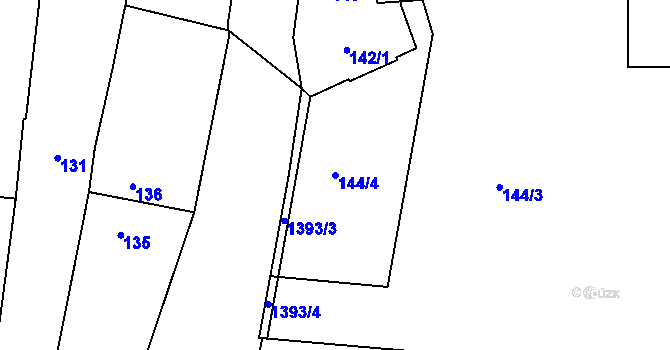 Parcela st. 144/4 v KÚ Lštění nad Zubřinou, Katastrální mapa