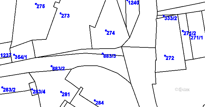 Parcela st. 883/3 v KÚ Malonice nad Zubřinou, Katastrální mapa
