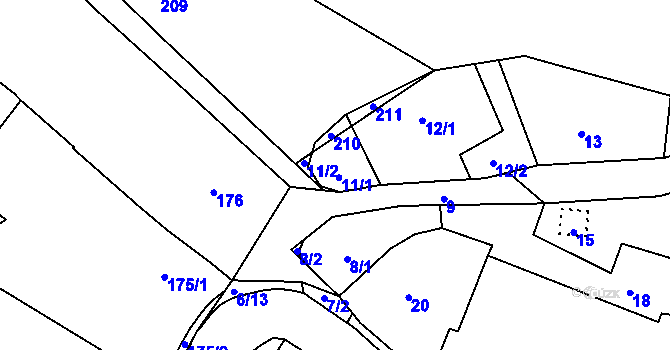 Parcela st. 11 v KÚ Lubě, Katastrální mapa