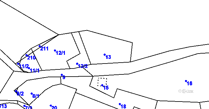 Parcela st. 13 v KÚ Lubě, Katastrální mapa