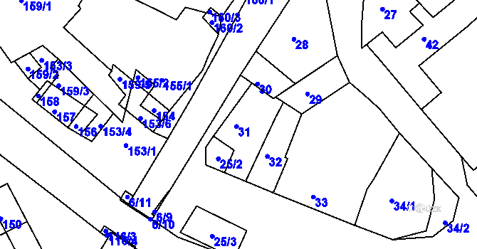 Parcela st. 31 v KÚ Lubě, Katastrální mapa