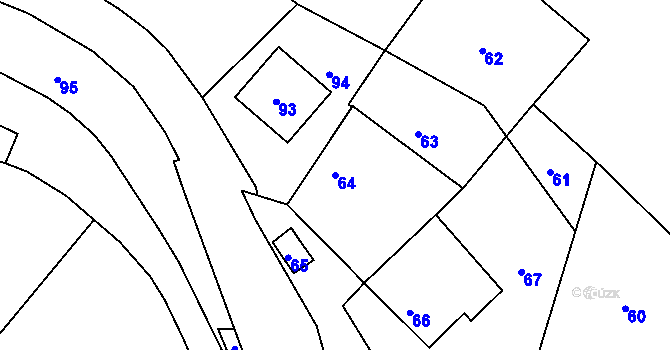 Parcela st. 64 v KÚ Lubě, Katastrální mapa