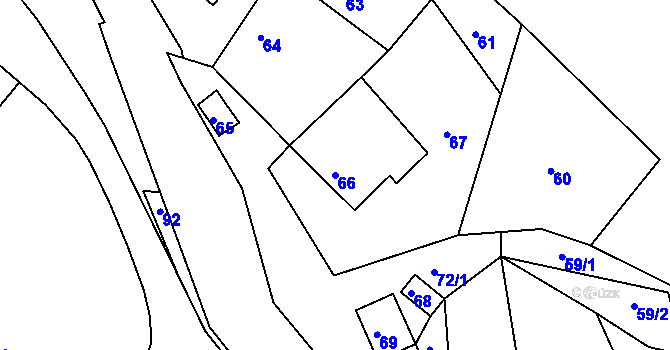 Parcela st. 66 v KÚ Lubě, Katastrální mapa