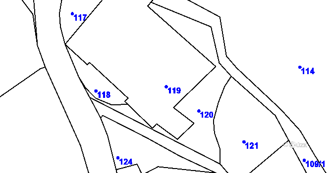 Parcela st. 119 v KÚ Lubě, Katastrální mapa