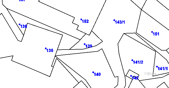 Parcela st. 139 v KÚ Lubě, Katastrální mapa