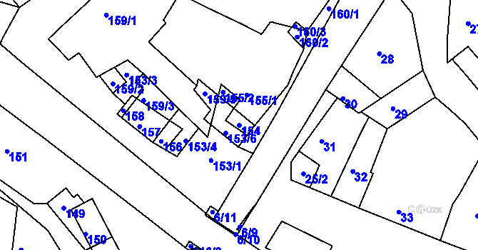 Parcela st. 154 v KÚ Lubě, Katastrální mapa